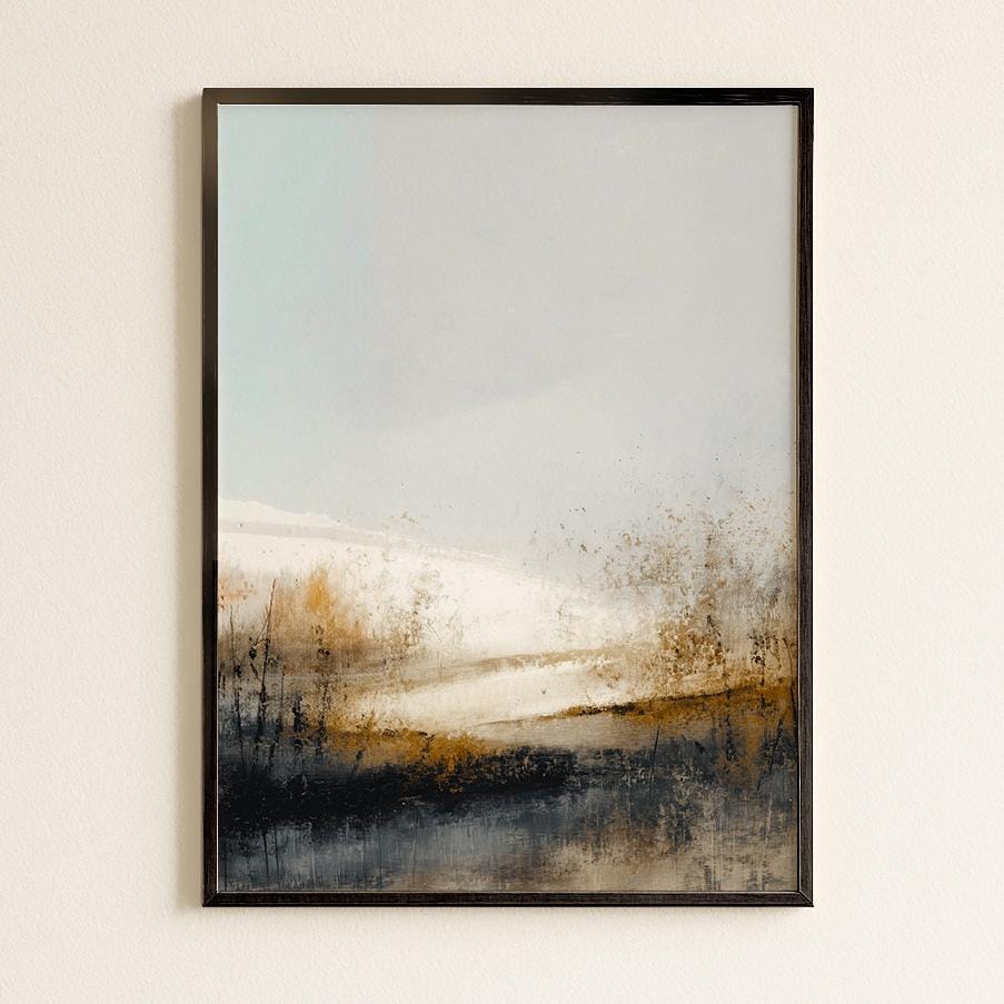 Abstract Landscape Print Atmospheric Lake Scene Modern Earth Tone Art Minimalist Nature Wall Decor