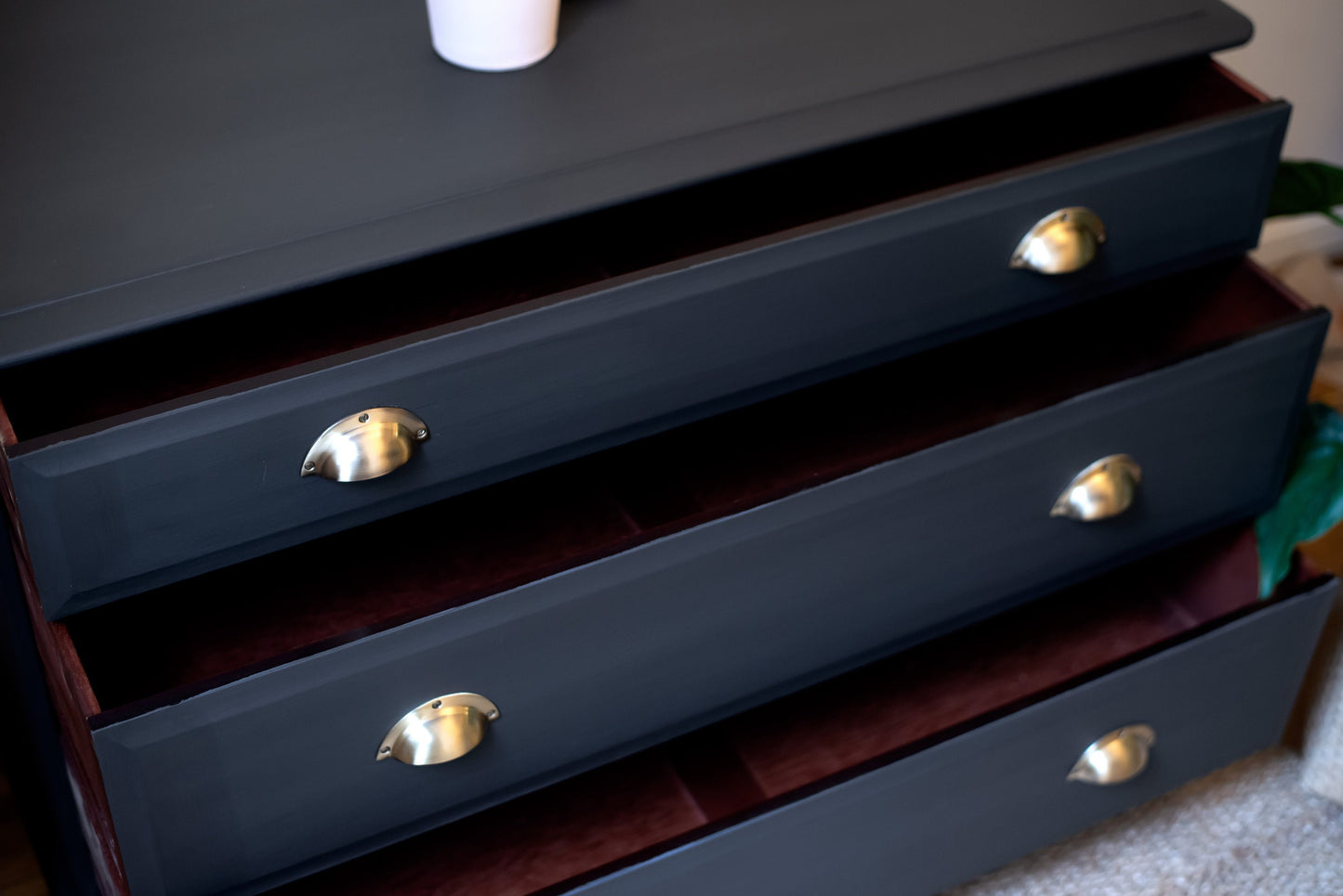 Mid Century Stag Chest of Drawers, Upcycled, Grey, MCM, G plan era