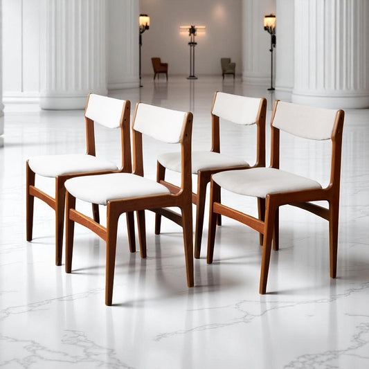 Set of 4 Danish Mid Century Modern Dining Chairs by Erik Buch