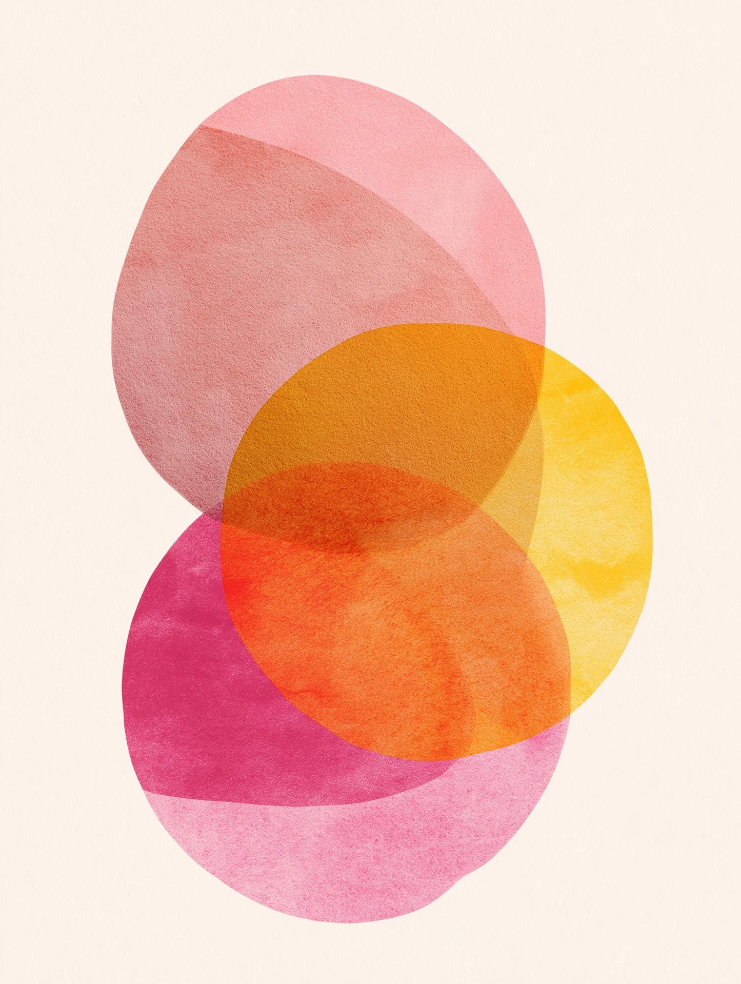 Mid-Century Modern Abstract Art Print – Overlapping Organic Shapes | Scandinavian Minimalist Wall Decor