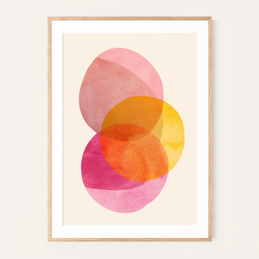 Mid-Century Modern Abstract Art Print – Overlapping Organic Shapes | Scandinavian Minimalist Wall Decor