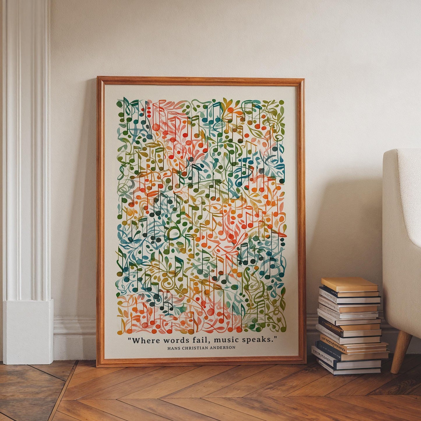 Musical Notation Art Print: Elegant Music Room Decor