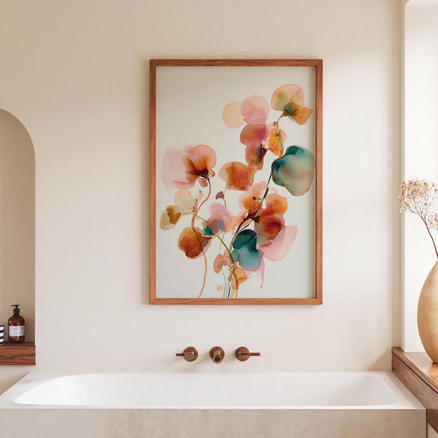 Botanical Watercolor Art Print: Minimalist Floral Illustration