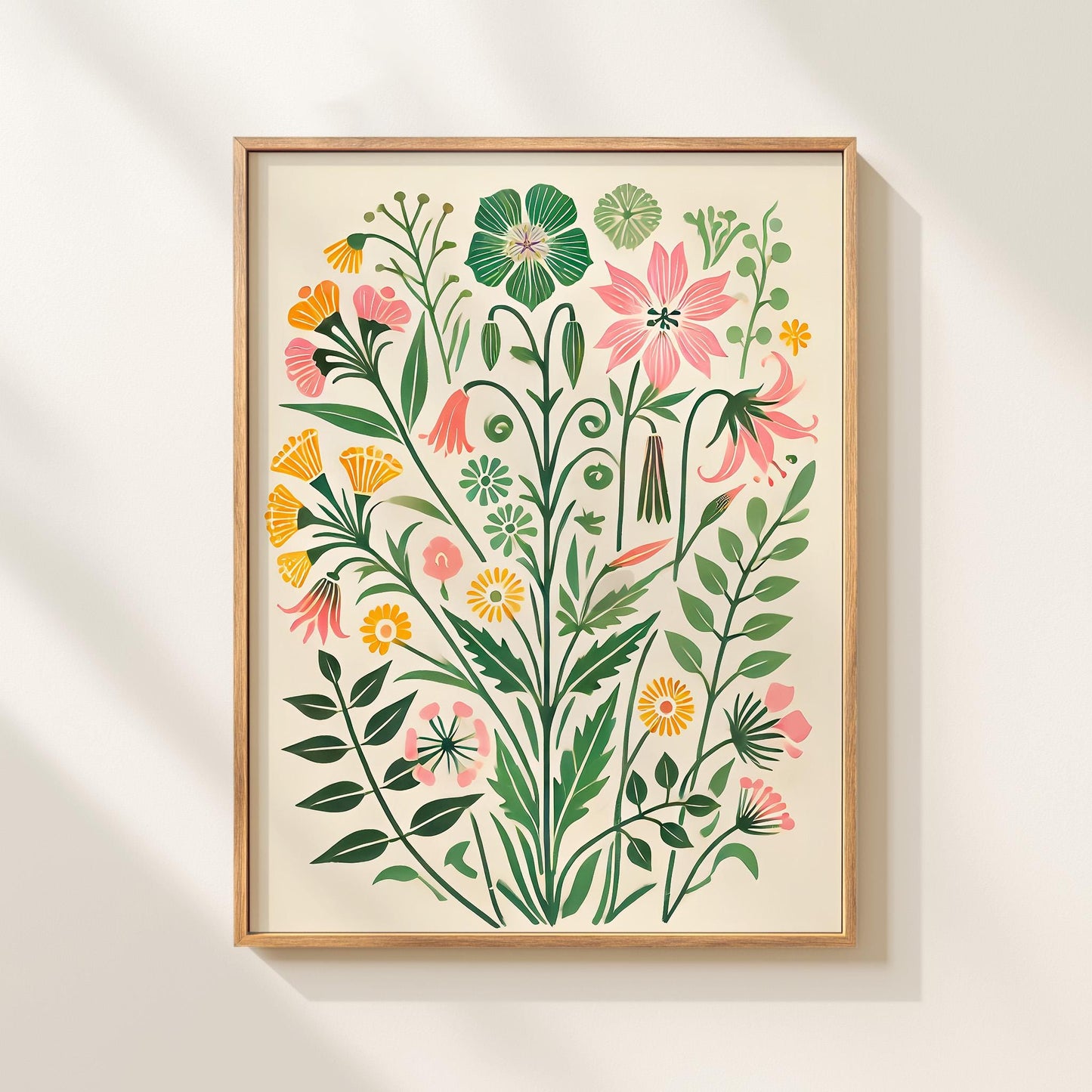 Elegant Wildflower Botanical Art Print: Modern Floral Wall Decor