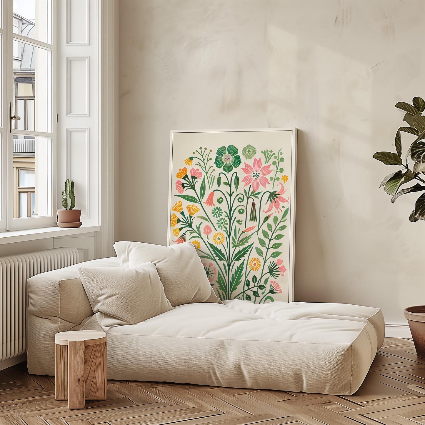 Minimalist Wildflower Art Print: Contemporary Botanical Wall Decor