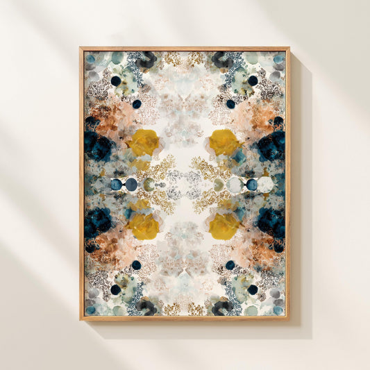 Abstract Kaleidoscope Art Print: Symmetrical Watercolor Pattern, Modern Home Decor