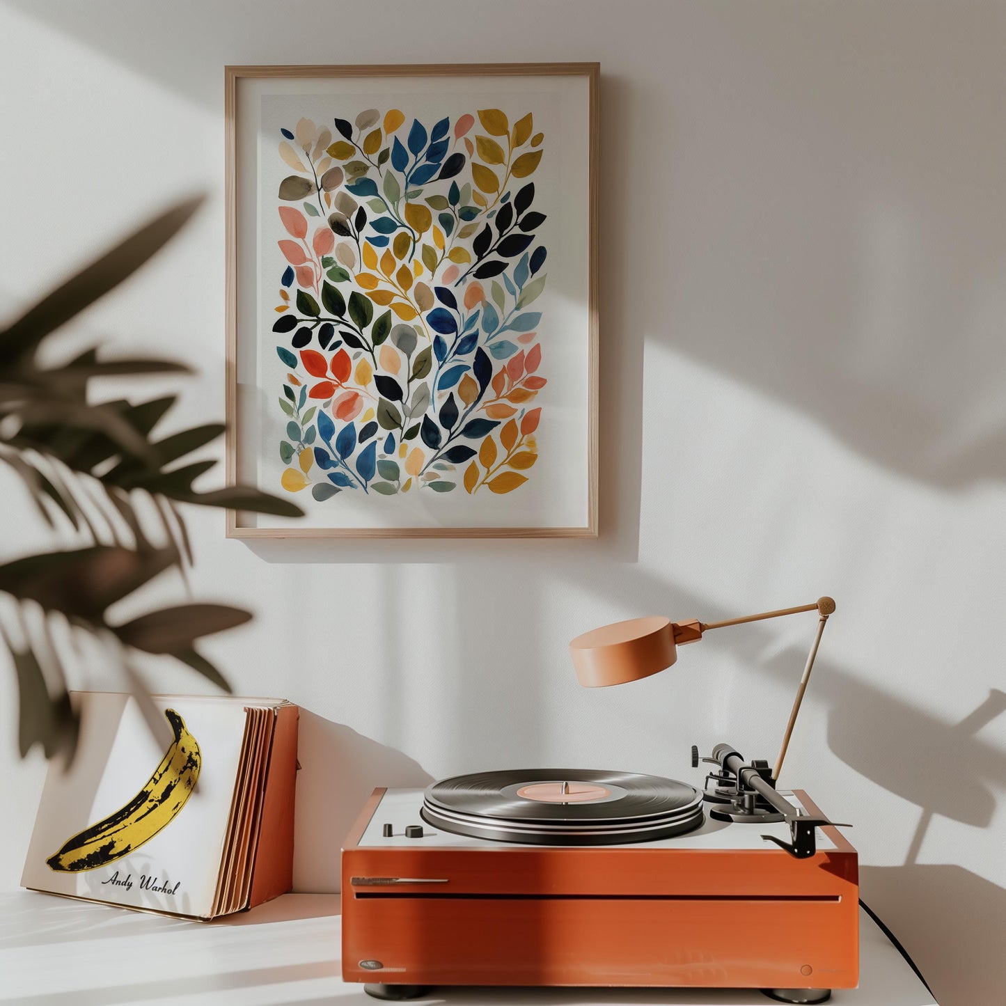 Watercolor Leaf Art Print: Asymmetrical Botanical Foliage
