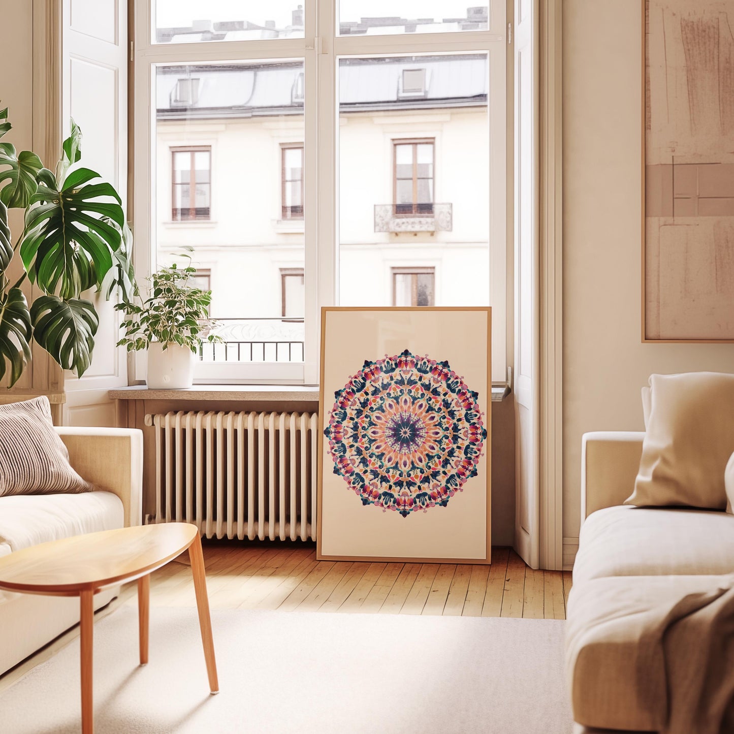 Vibrant Kaleidoscope Mandala Art Print Symmetrical Pattern Art Colourful Mandala Print Contemporary Geometric Art