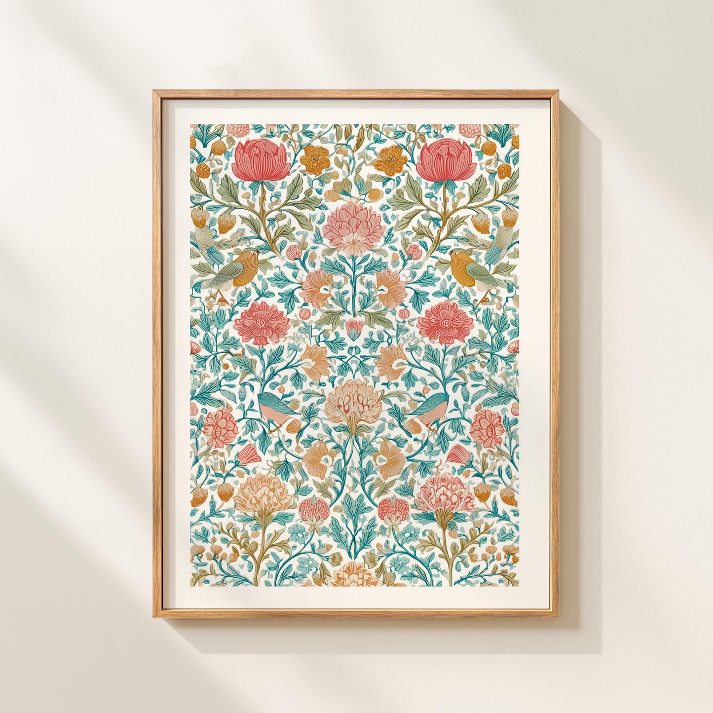 William Morris Inspired Botanical Print Arts and Crafts Heritage Floral Pattern Traditional English Garden Art