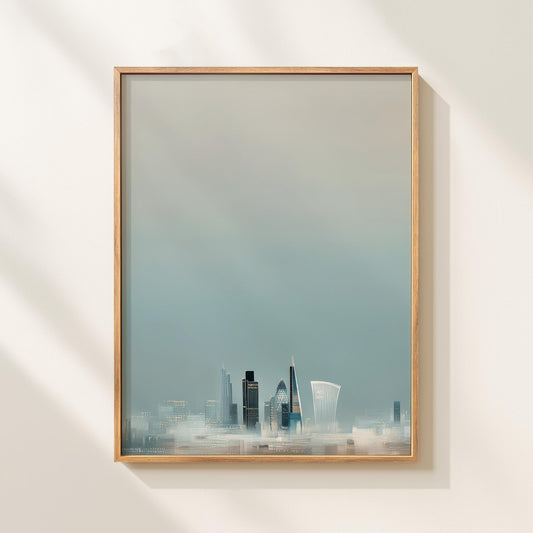 London Skyline at Dusk Print Contemporary Cityscape Art Modern London Architecture Wall Art Urban Photography Style