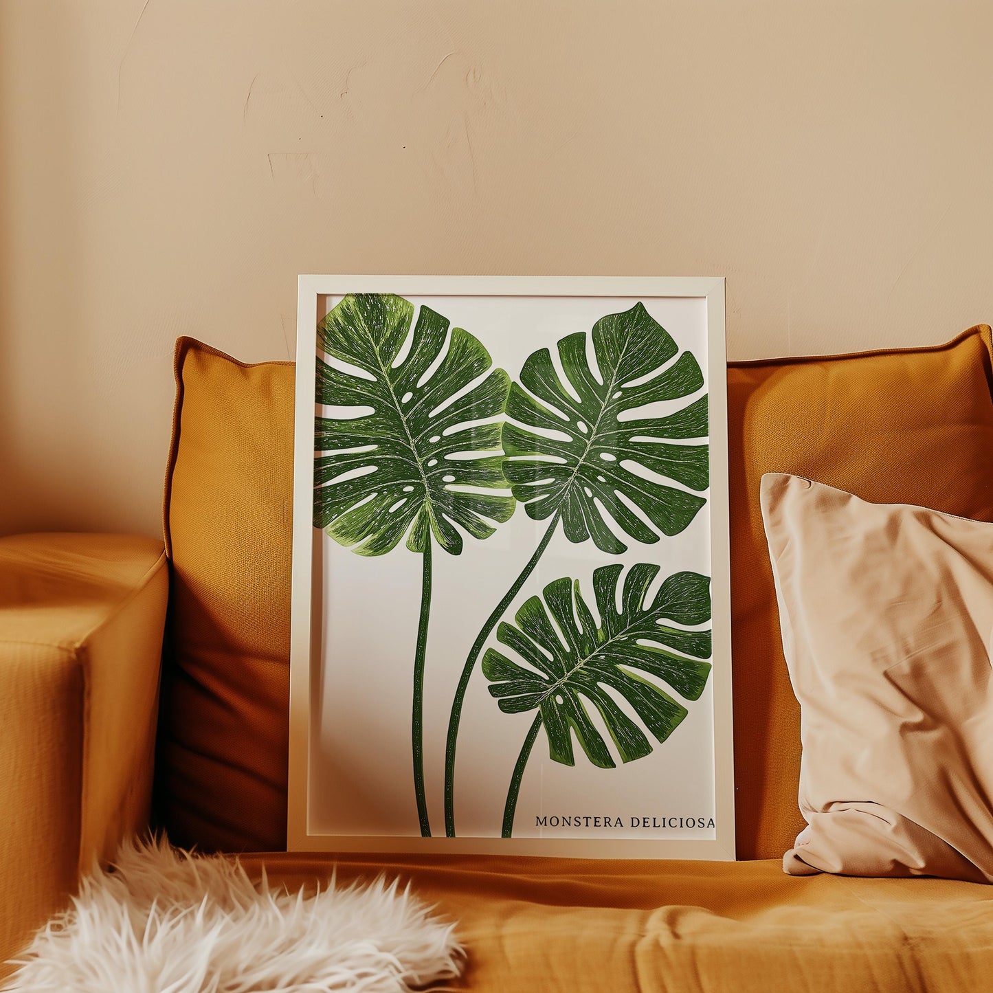 Monstera Deliciosa Botanical Print Tropical Plant Art Modern Botanical Wall Art Minimalist Plant Print Green Leaves