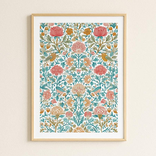 Elegant William Morris Inspired Botanical Print: English Garden
