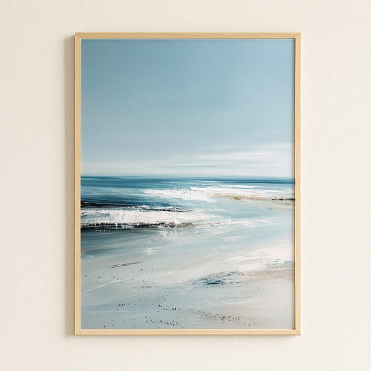Serene Seascape Art Print: Abstract Minimalist Coastal Wall Decor