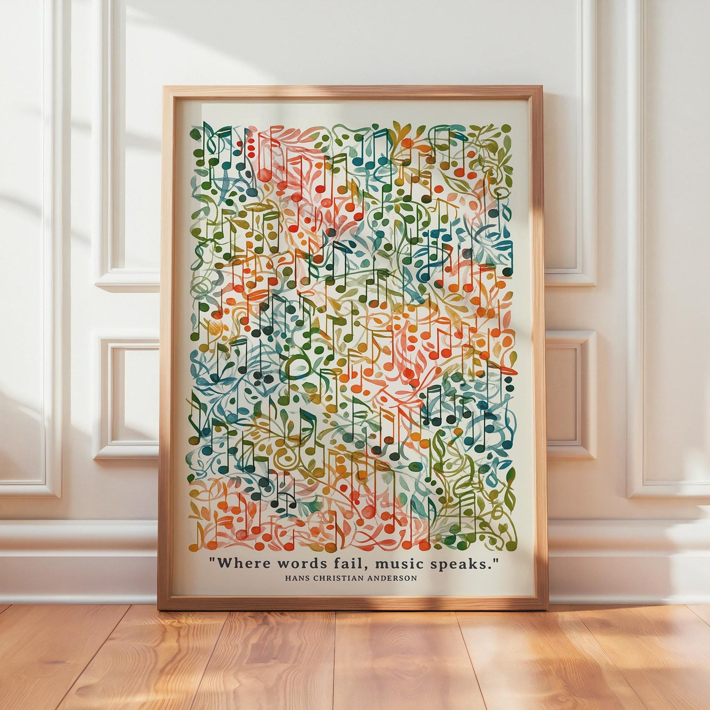 Elegant Musical Notation Art Print: Composer's Wall Decor for