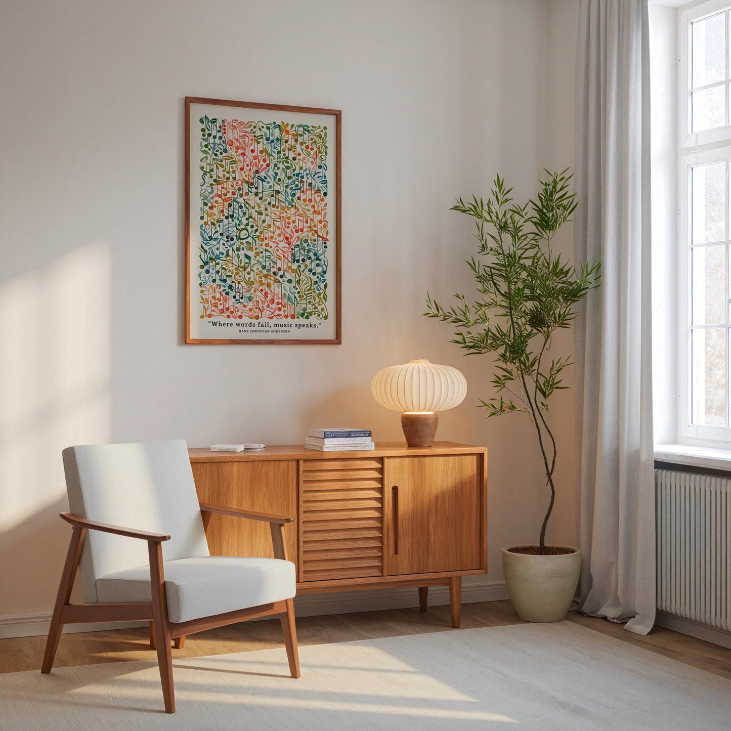 Elegant Musical Notation Art Print: Composer's Wall Decor for