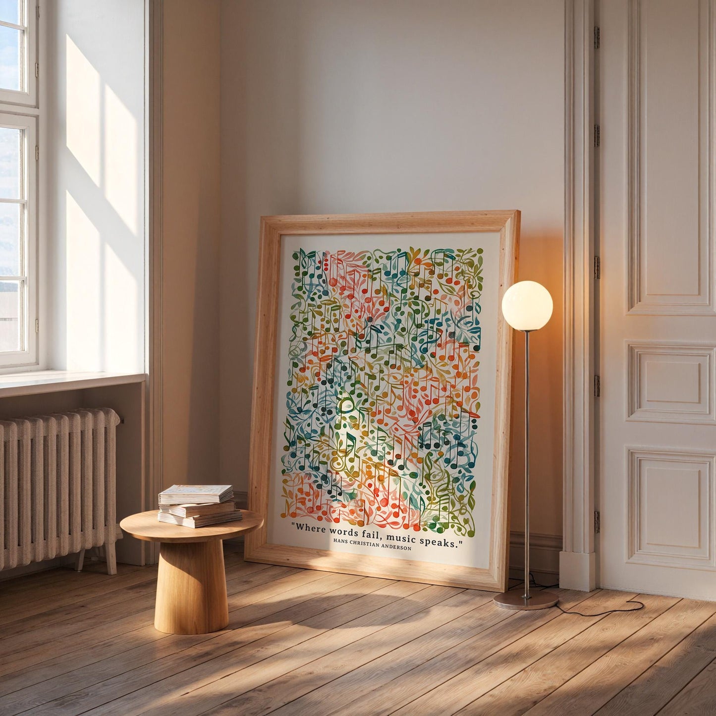 Elegant Musical Notation Art Print: Composer's Wall Decor for