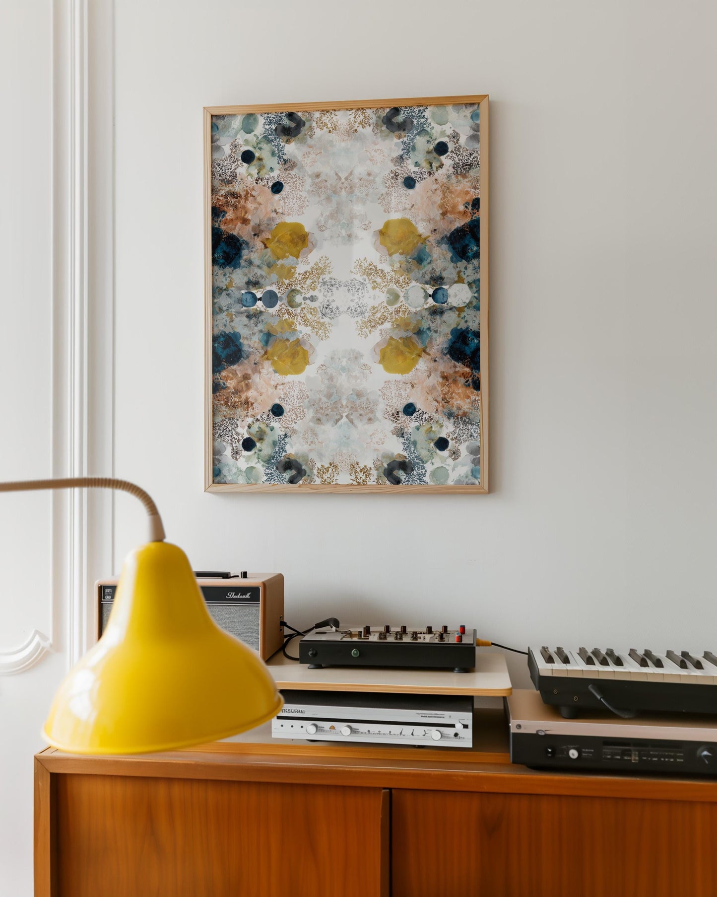 Abstract Kaleidoscope Art Print: Symmetrical Watercolor Pattern, Modern Home Decor