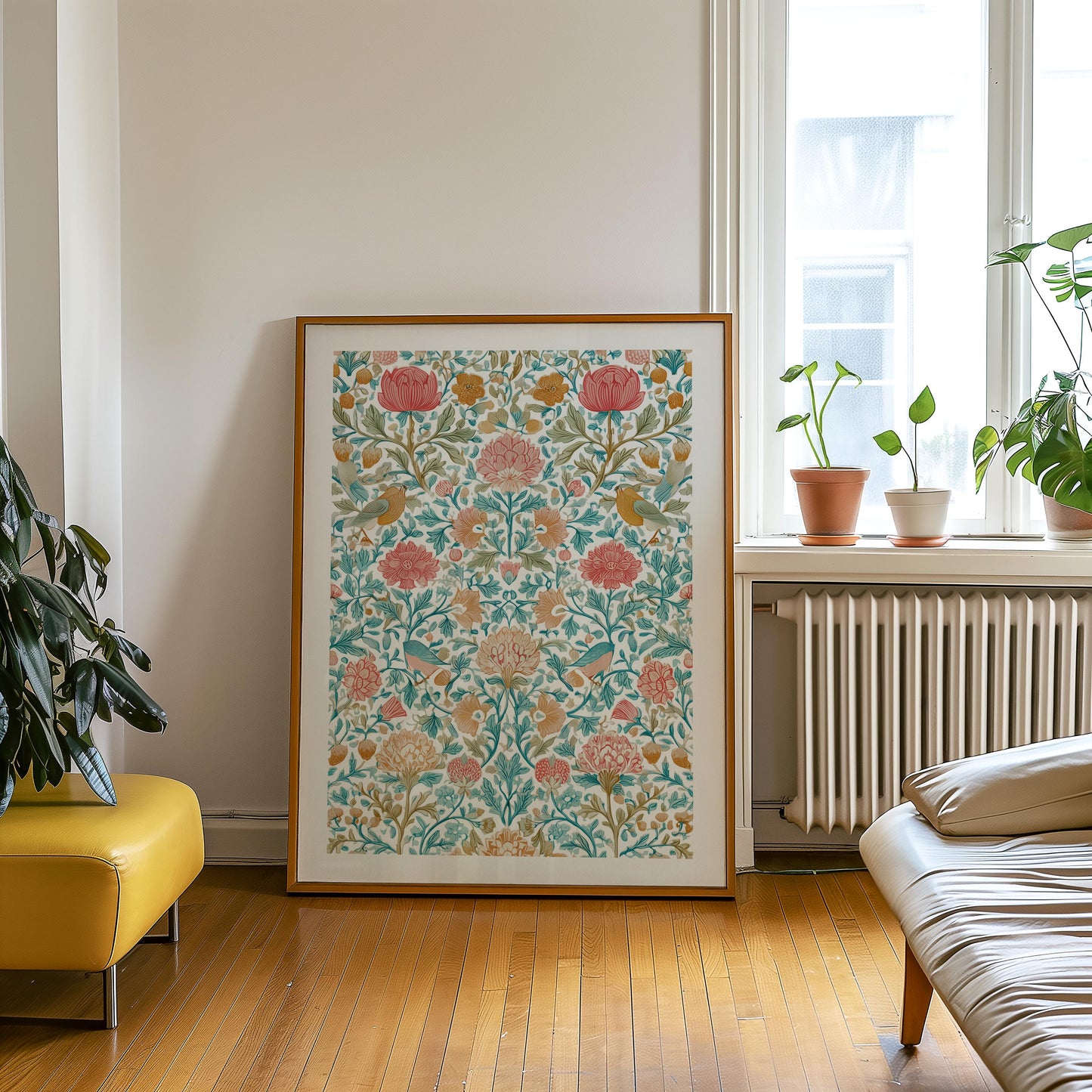 William Morris Inspired Botanical Print Arts and Crafts Heritage Floral Pattern Traditional English Garden Art