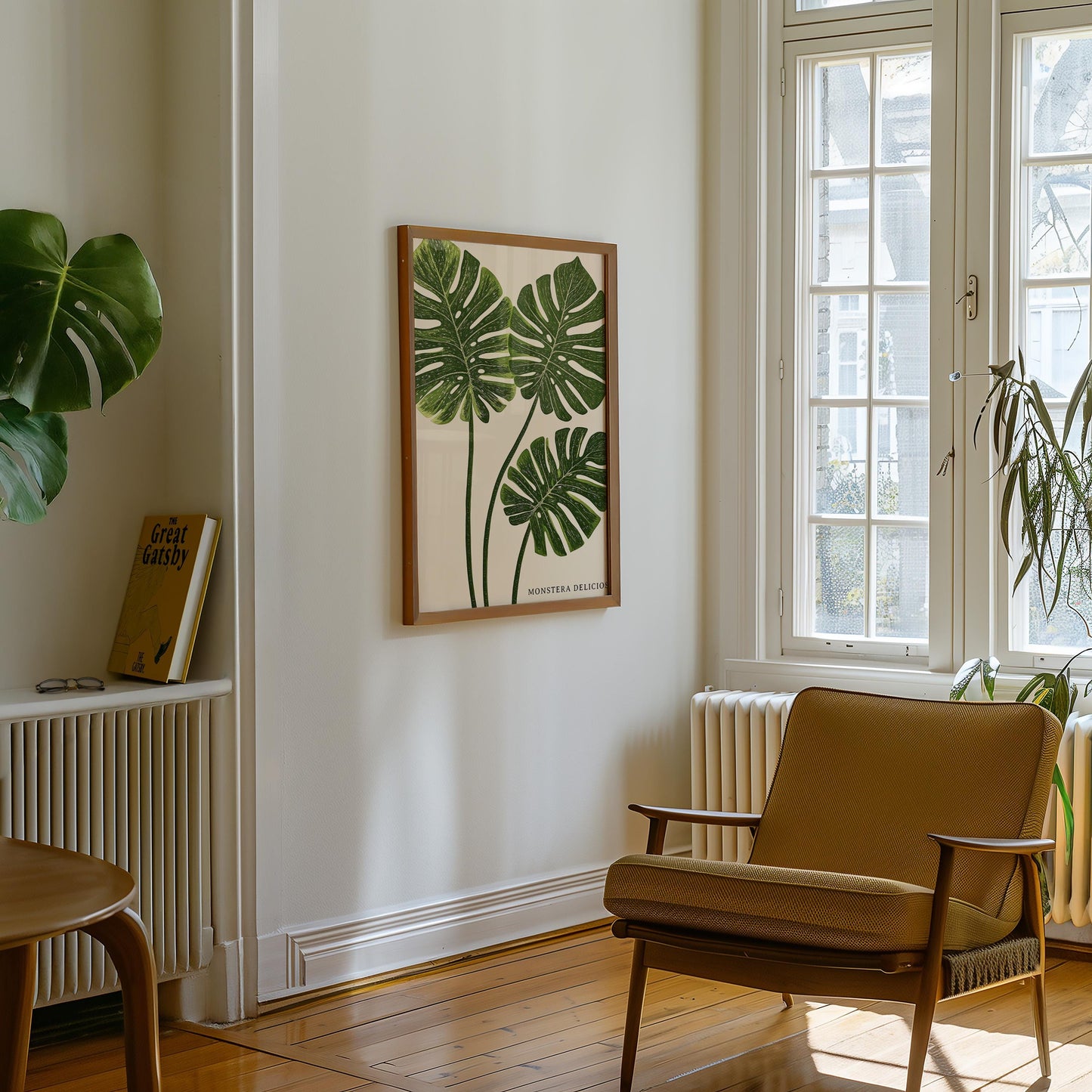 Tropical Monstera Leaf Botanical Print: Modern Plant Wall Art for