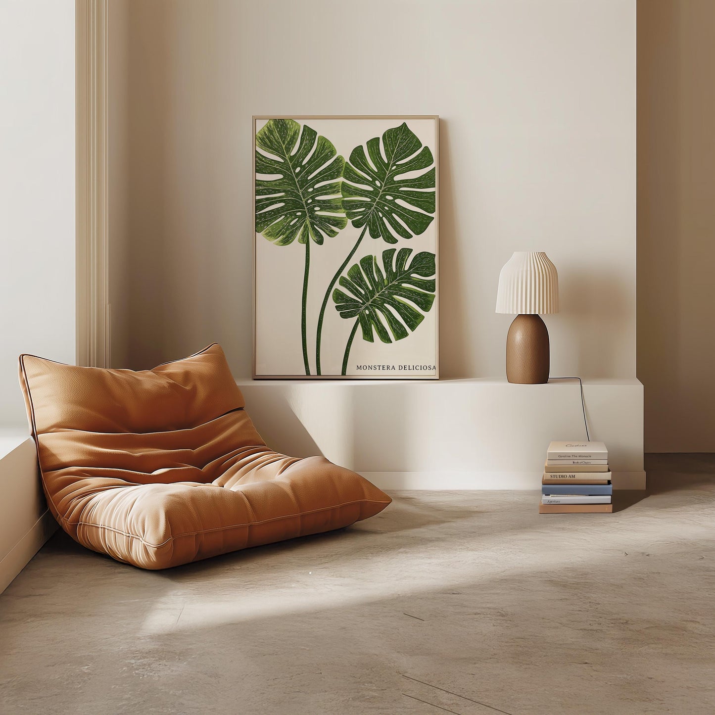 Tropical Monstera Leaf Botanical Print: Modern Plant Wall Art for