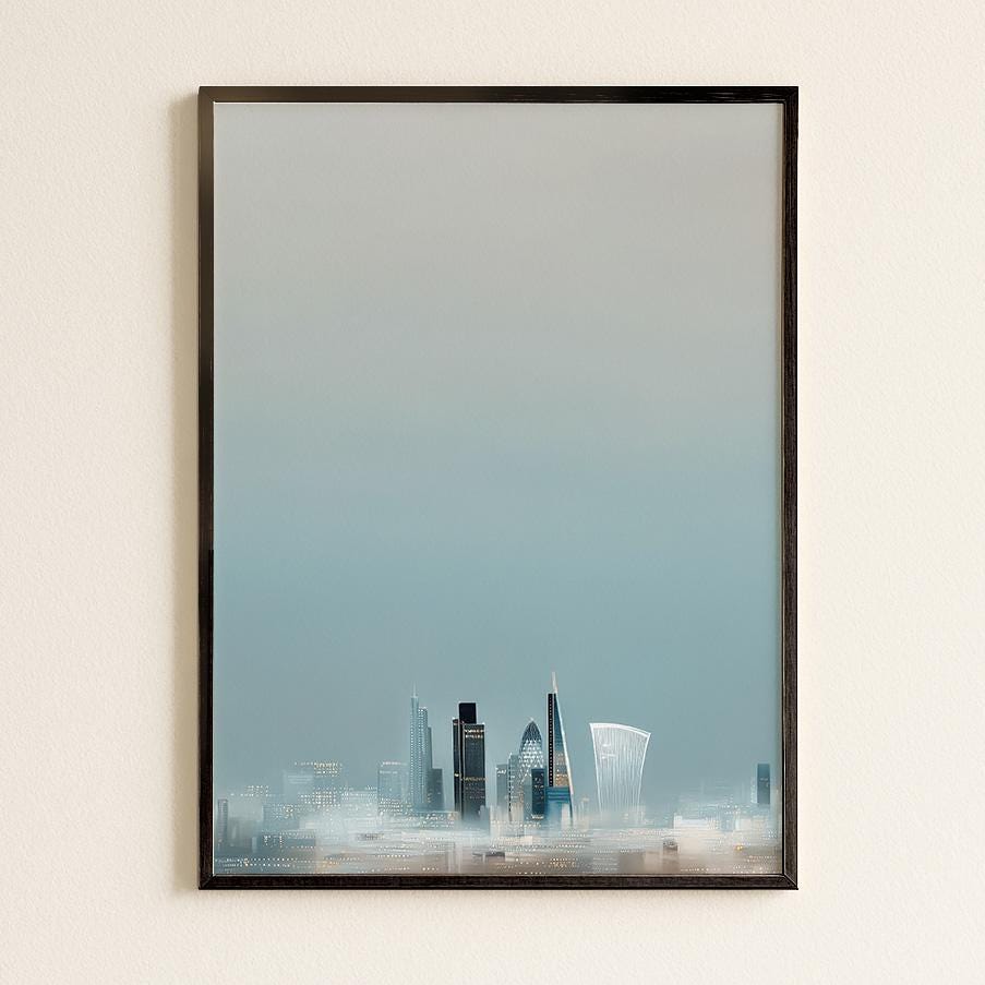London Skyline at Dusk: Contemporary Cityscape Print - Modern