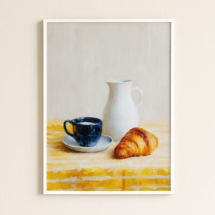 Coffee Still Life Art Print: Cozy Kitchen Cafe Wall Decor for