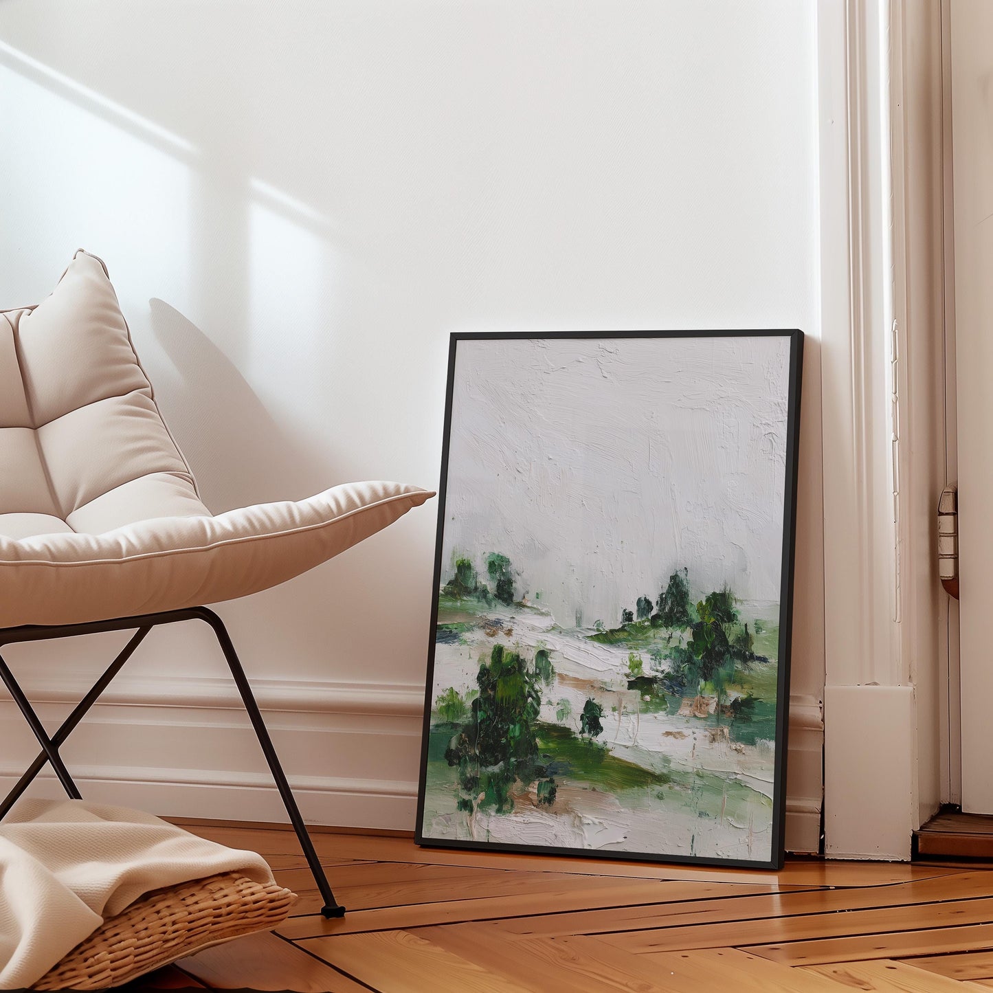 Minimalist Forest Print Negative Space Nature Art Scandinavian