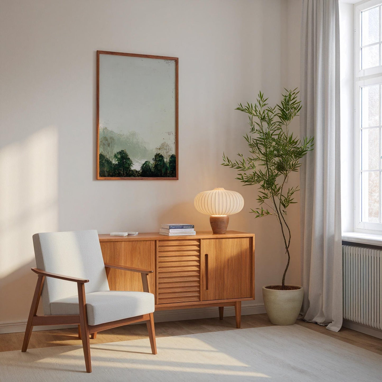 Winter Trees Print Minimalist Negative Space Nordic Landscape