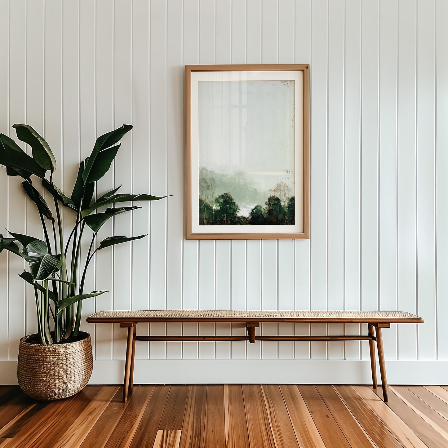 Winter Trees Print Minimalist Negative Space Nordic Landscape