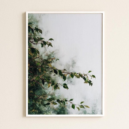 Botanical Branch Print Minimalist Foliage Study Negative Space