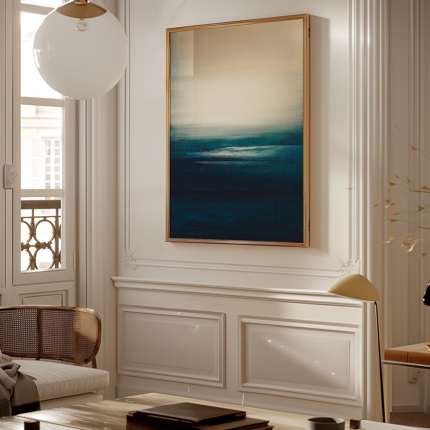 Abstract Seascape Print Ocean Horizon Art Modern Coastal Painting