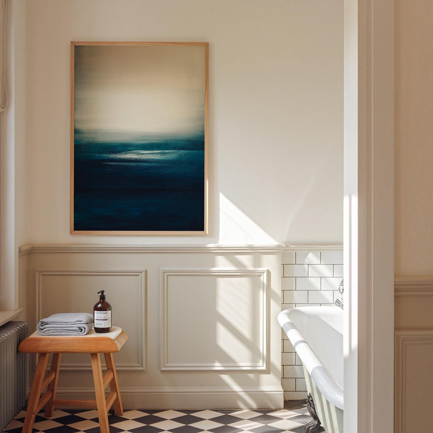 Abstract Seascape Print Ocean Horizon Art Modern Coastal Painting