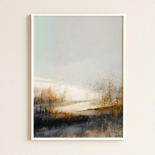 Abstract Landscape Print Atmospheric Lake Scene Modern Earth Tone