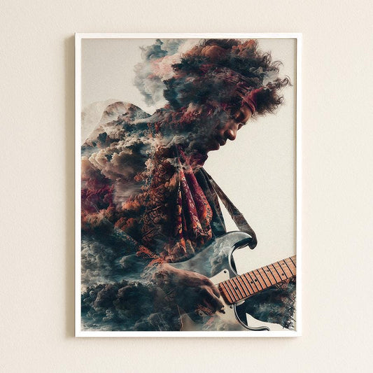 Jimi Hendrix Guitar Legend Psychedelic 'Photography Composite'