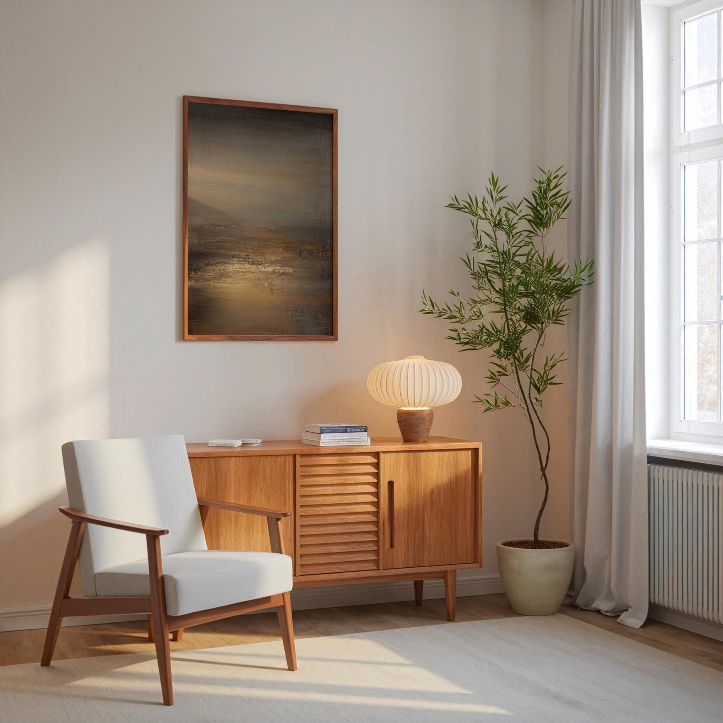 Abstract Horizon Print Atmospheric Landscape Modern Earth Tone