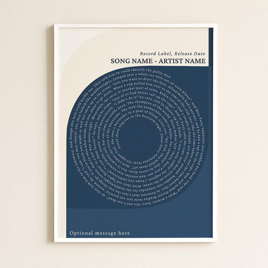 Bauhaus Poster, Custom Song Lyrics Art Print - Modern Vinyl