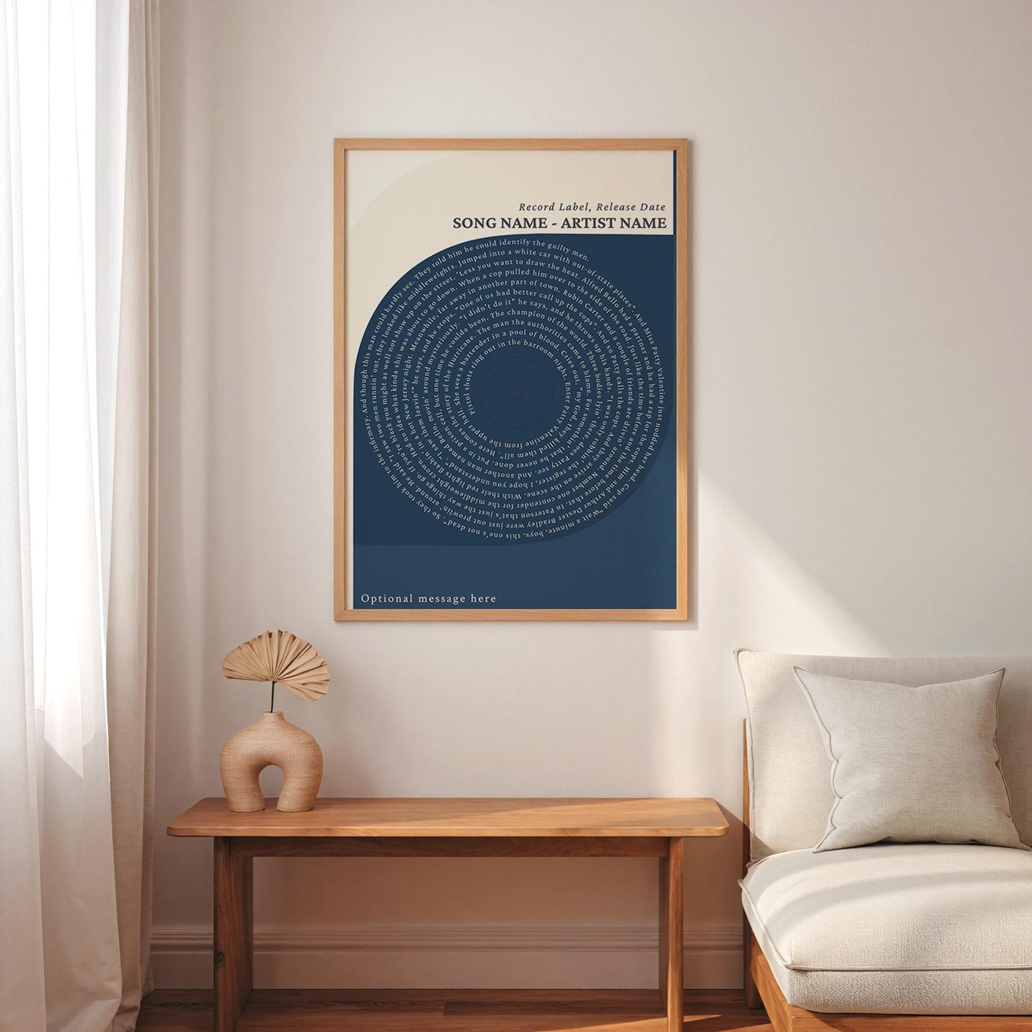 Bauhaus Poster, Custom Song Lyrics Art Print - Modern Vinyl