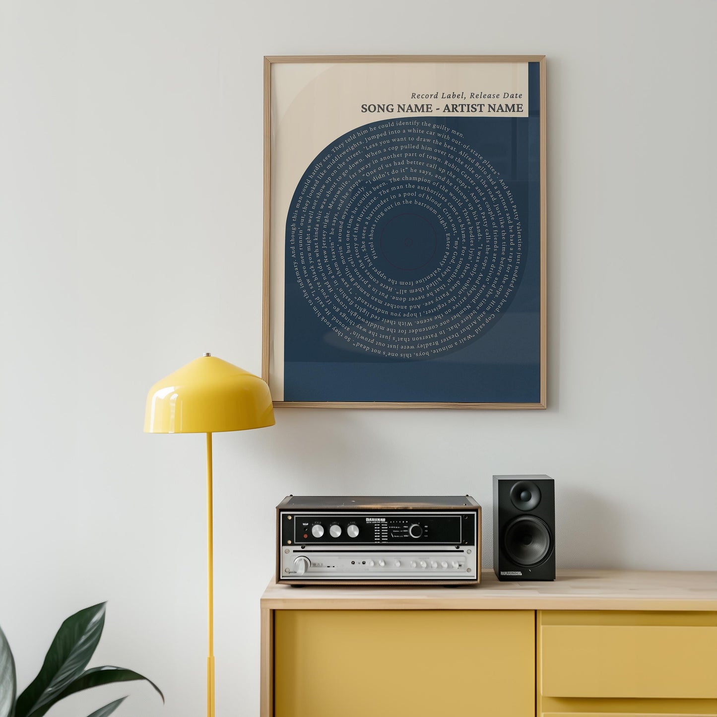 Bauhaus Poster, Custom Song Lyrics Art Print - Modern Vinyl