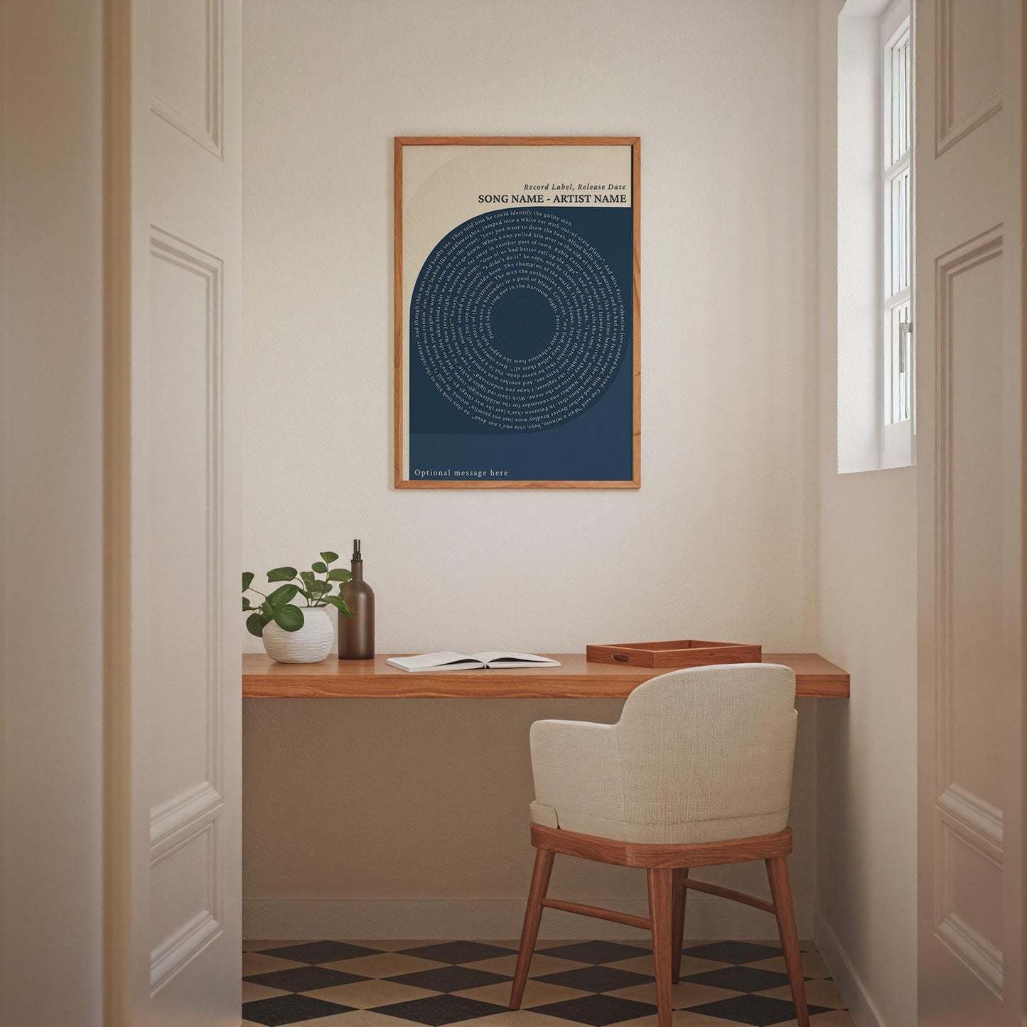 Bauhaus Poster, Custom Song Lyrics Art Print - Modern Vinyl