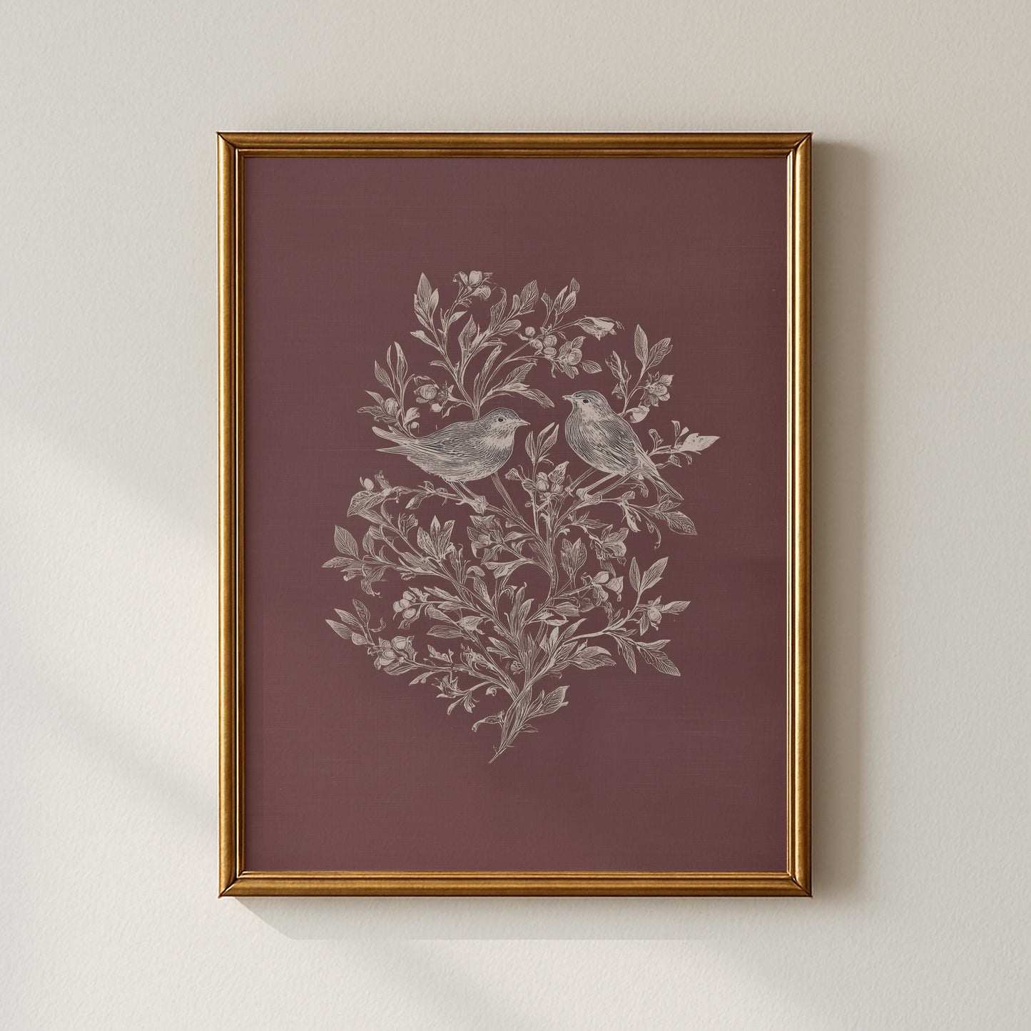 Vintage Bird Botanical Print