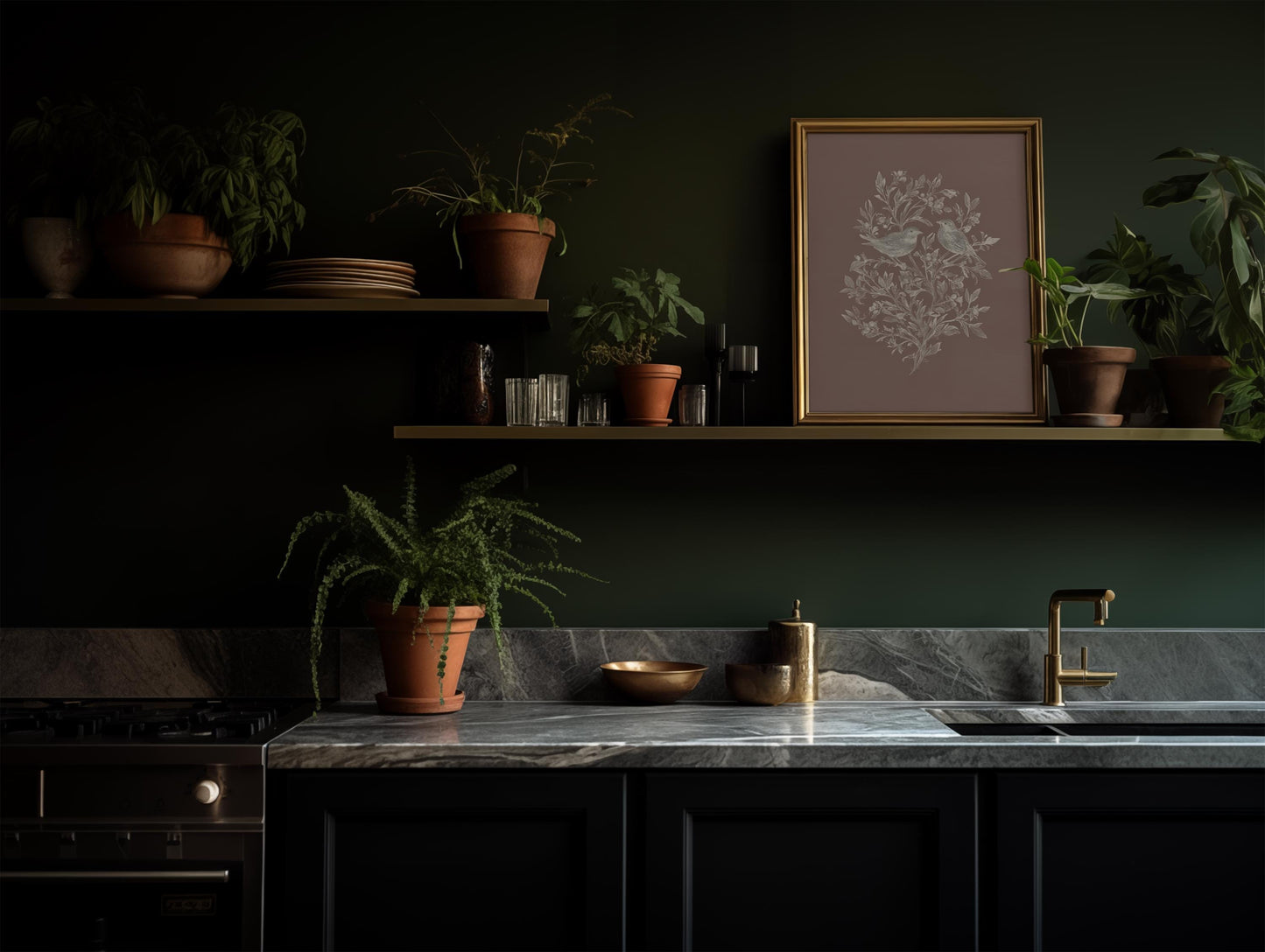 Vintage Bird Botanical Print