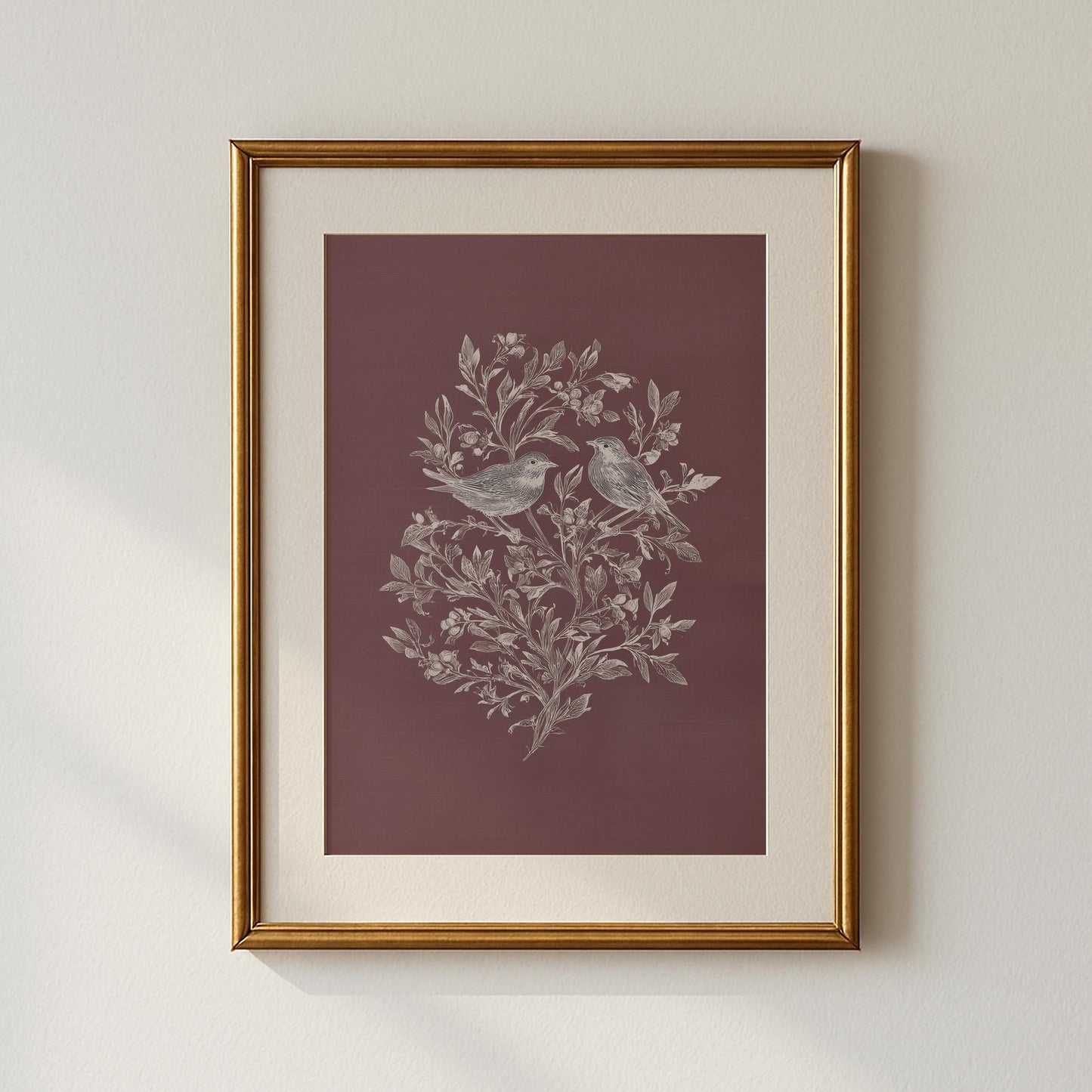 Vintage Bird Botanical Print