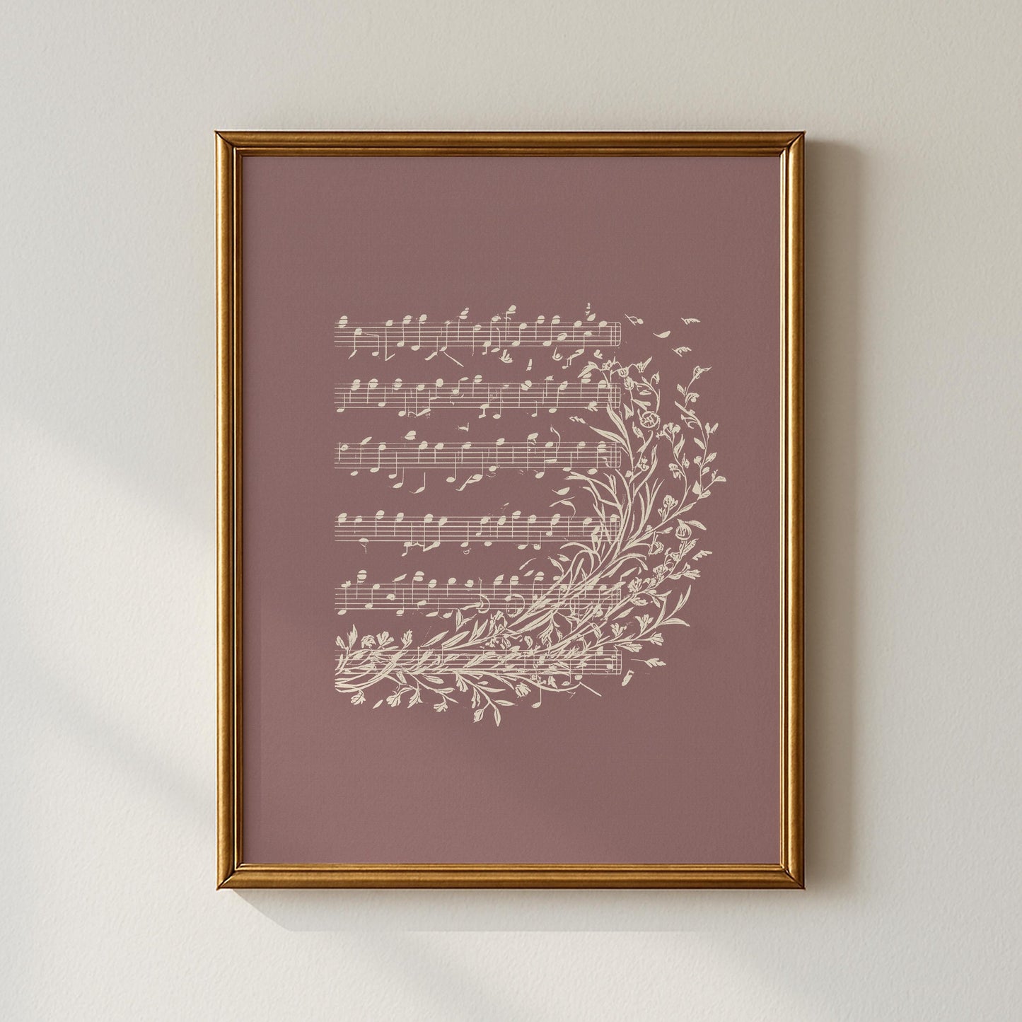 Vintage Music Sheet Botanical Print