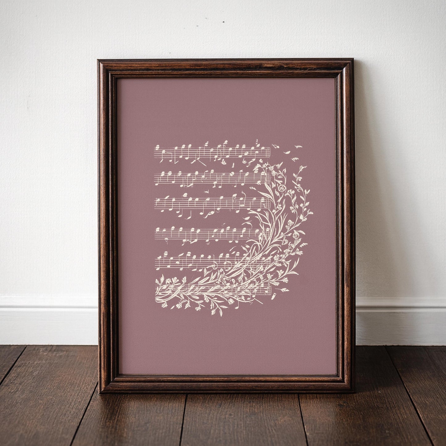 Vintage Music Sheet Botanical Print