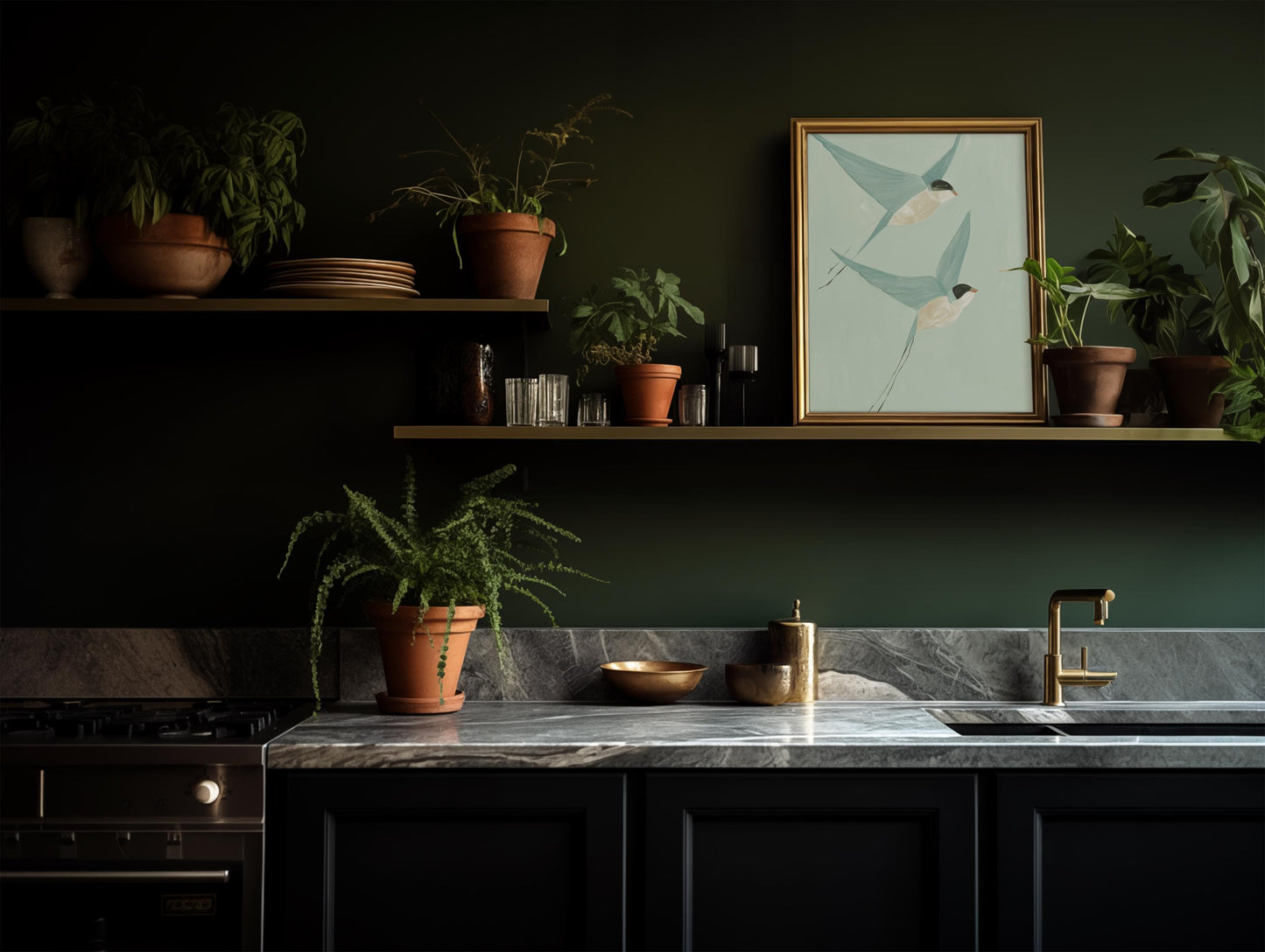 Swallows In Flight Print