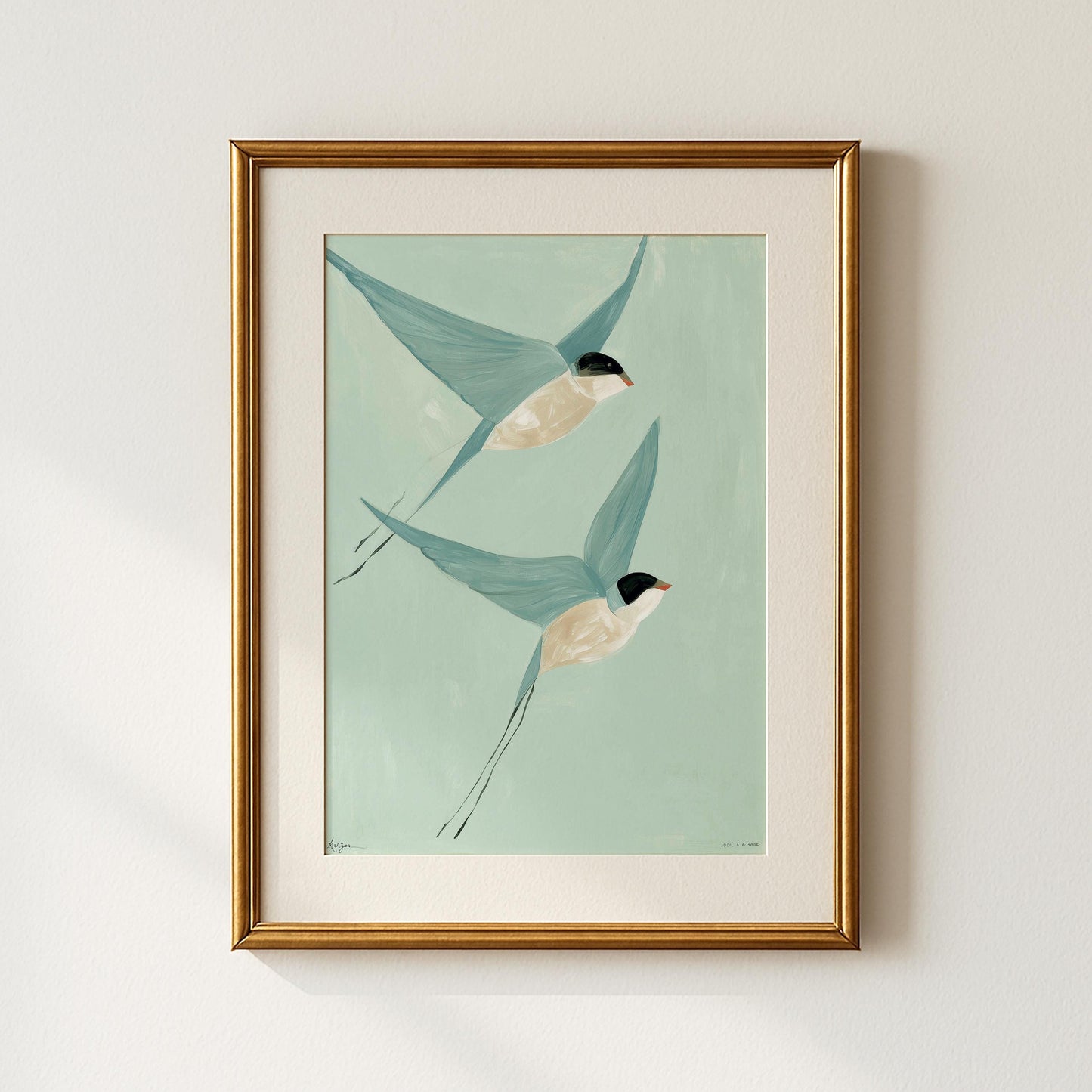 Swallows In Flight Print