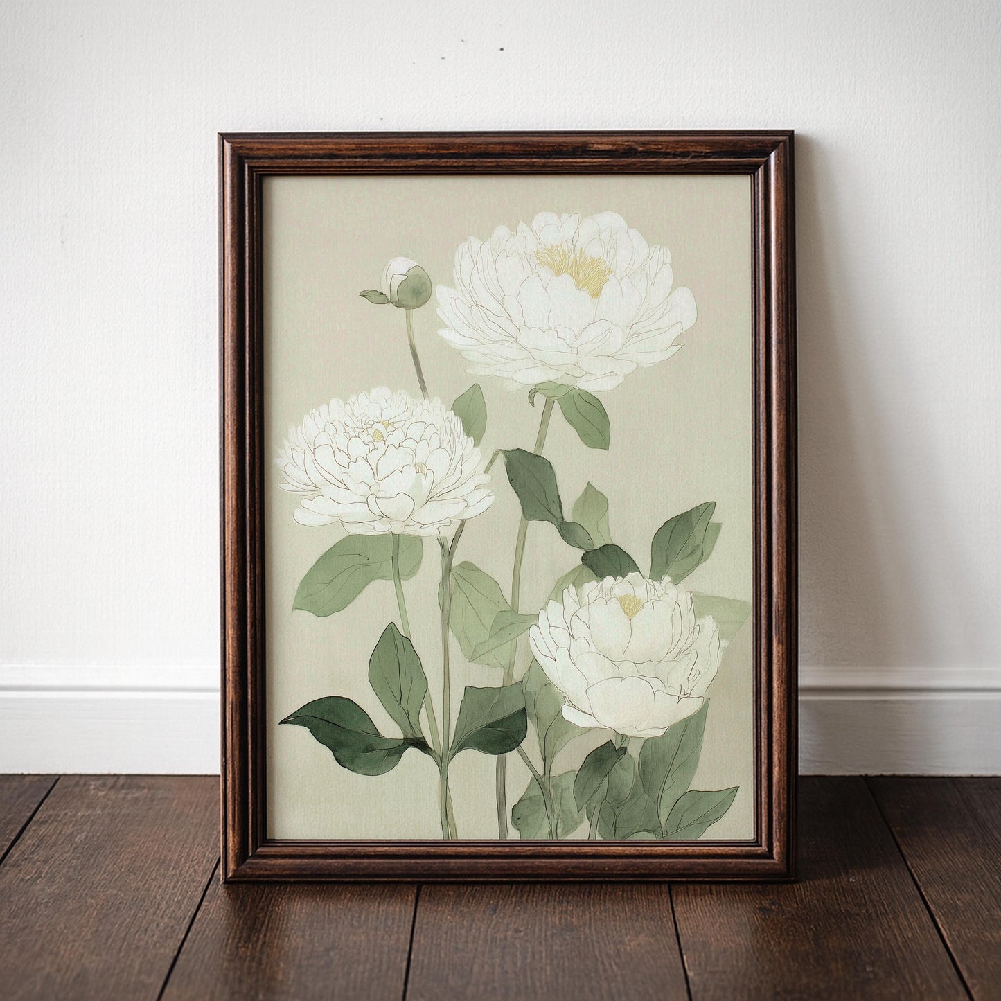 Japanese White Peony Print