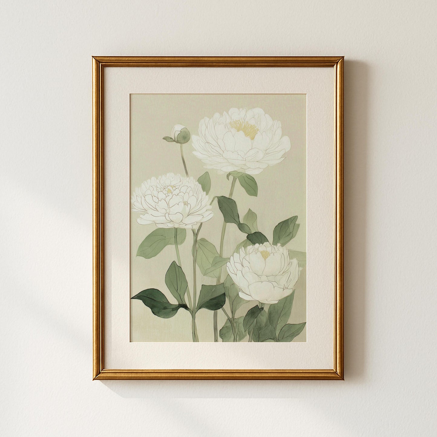 Japanese White Peony Print