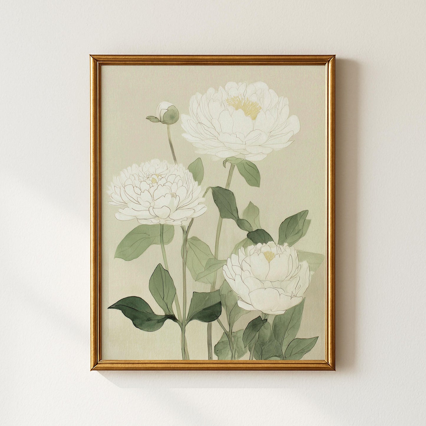Japanese White Peony Print