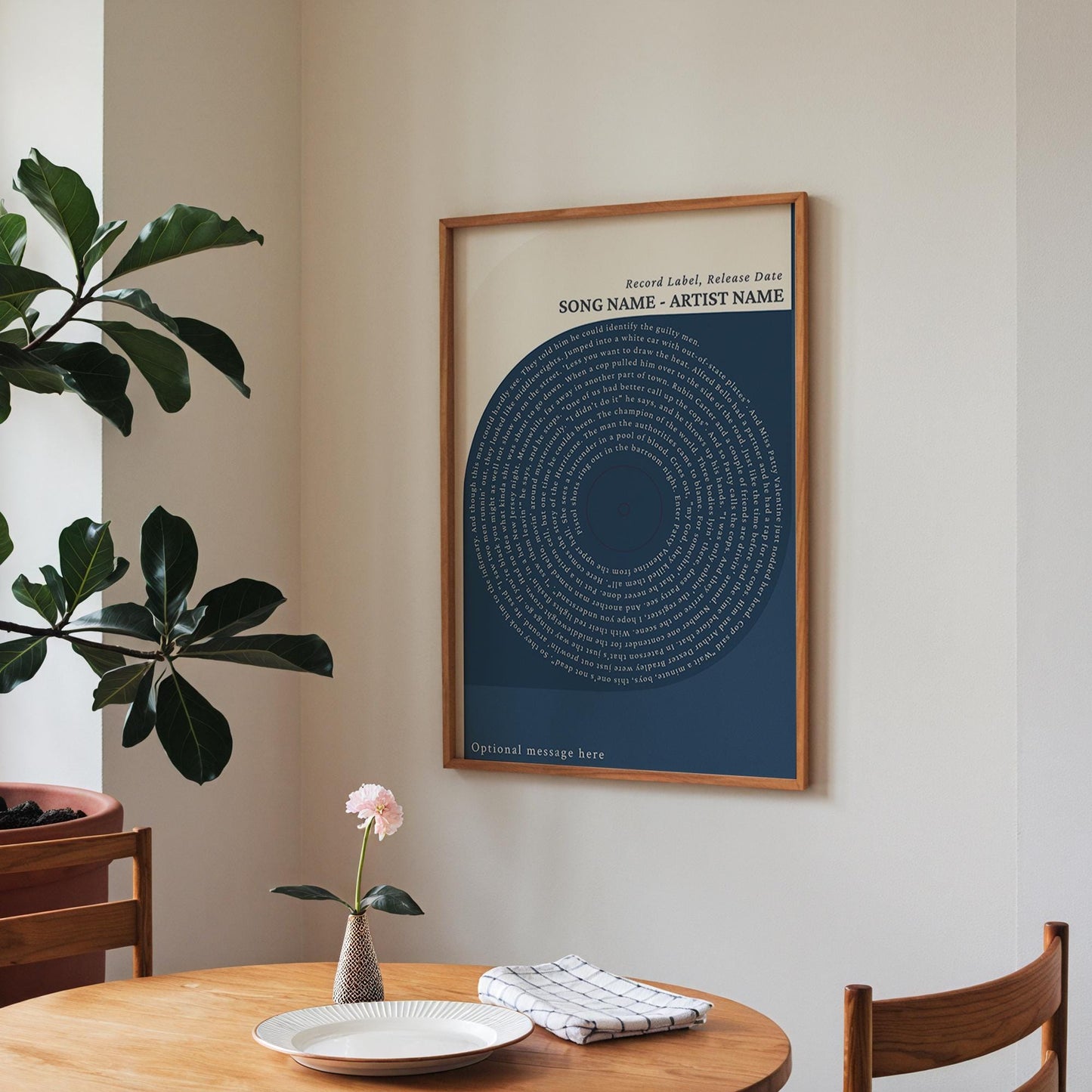 Bauhaus Poster, Custom Song Lyrics Art Print - Modern Vinyl